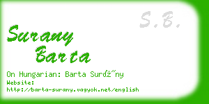 surany barta business card